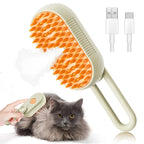 Brosse de toilettage vapeur 3-en-1 pour chiens et chats